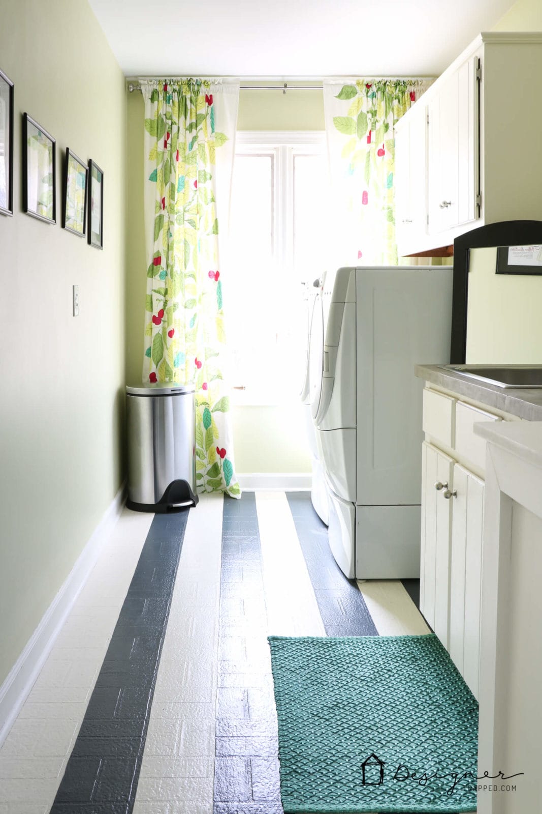 painted vinyl floors in laundry room