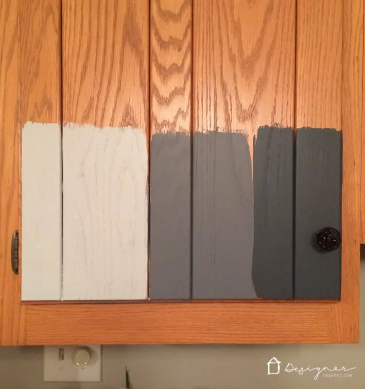 Learn how to paint your kitchen cabinets without sanding or priming. Painting your kitchen cabinets with this tutorial will save you time, money and get you professional results that last for years. Full tutorial with lots of step-by-step photos. #kitchencabinets #paintkitchencabinets #howtopaintkitchencabinets #diykitchencabinets #paintcabinets