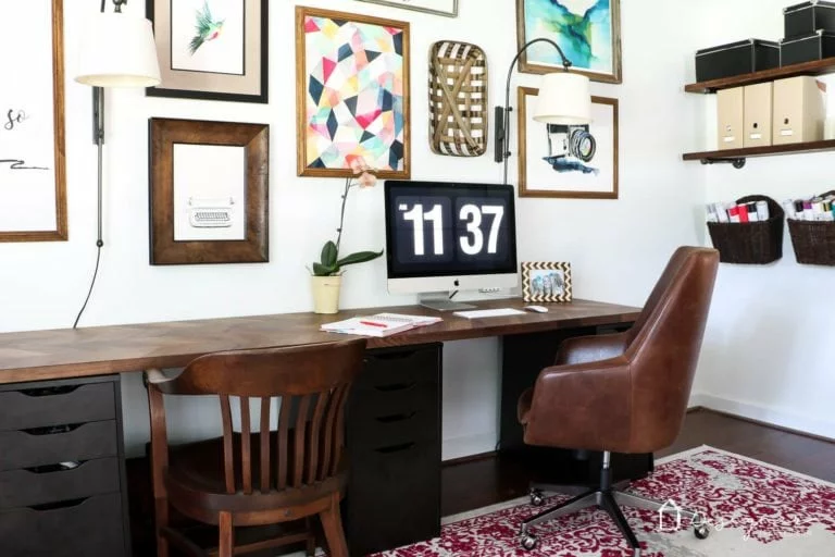 OMG, cool desks are so hard to find and they can be so expensive. LOVE this Ikea desk and Ikea table hack. Such a great solution and I never would have thought of using that for the top of a desk or table!