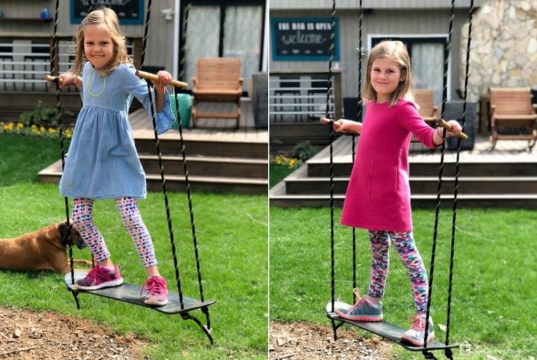 This DIY swing is a perfect addition to any back yard. It's easy to make and can be used as a standing swing or a sitting swing. All you need is a tree to attach it to! Make one for your kids with this easy tutorial.