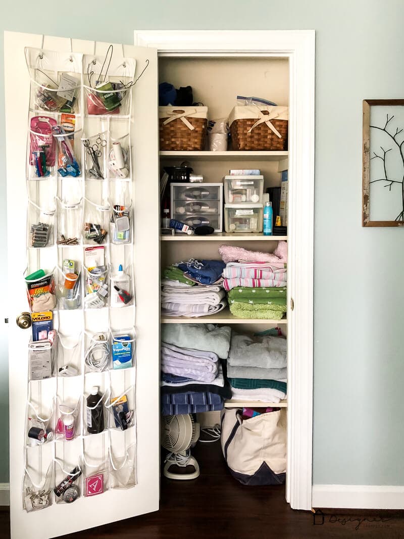 disorganized linen closet