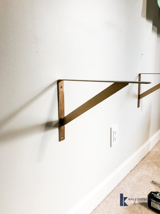 hanging wall brackets for DIY floating desk by Tasha Agruso of Gadgetronicx