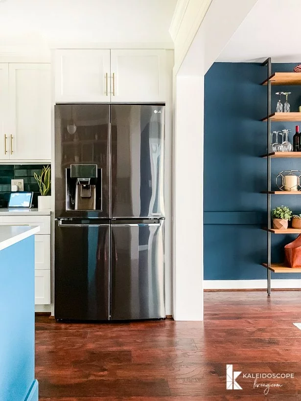 affordable hand-scraped laminate flooring in kitchen