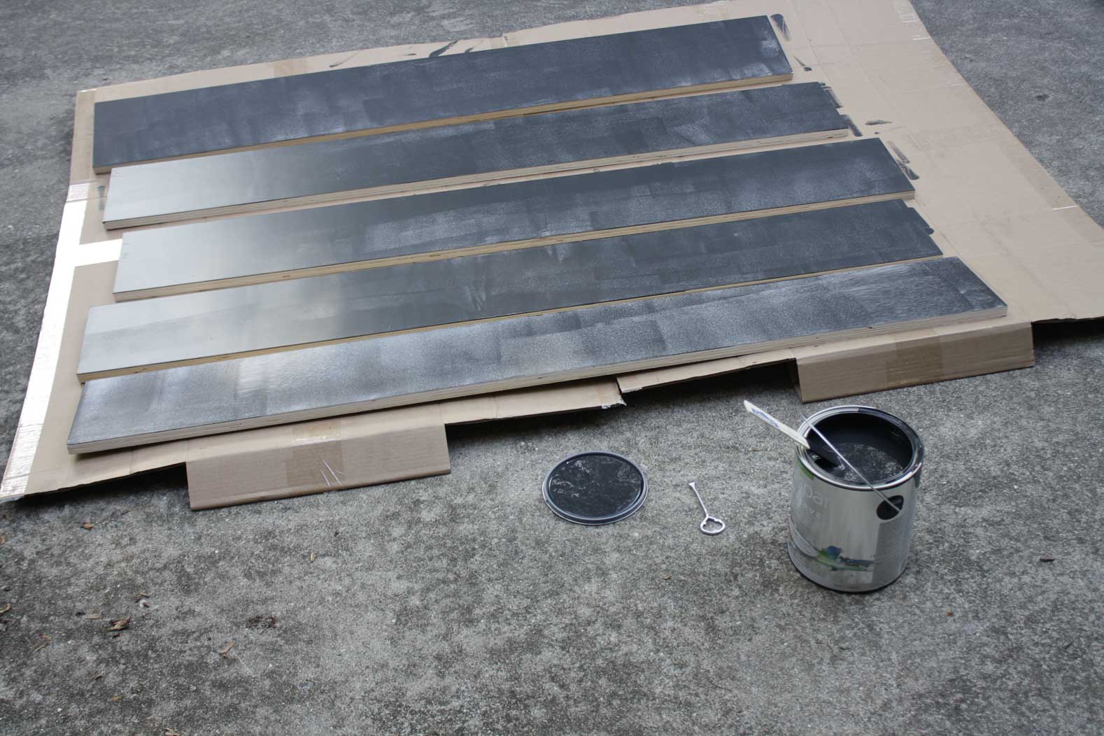 painting stair risers black