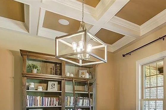 coffered ceiling in dining room