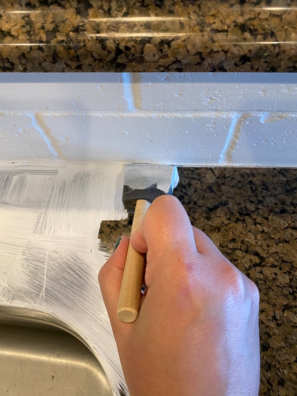 countertop paint- DIY painted countertops to look like marble by Tasha Agruso of Gadgetronicx