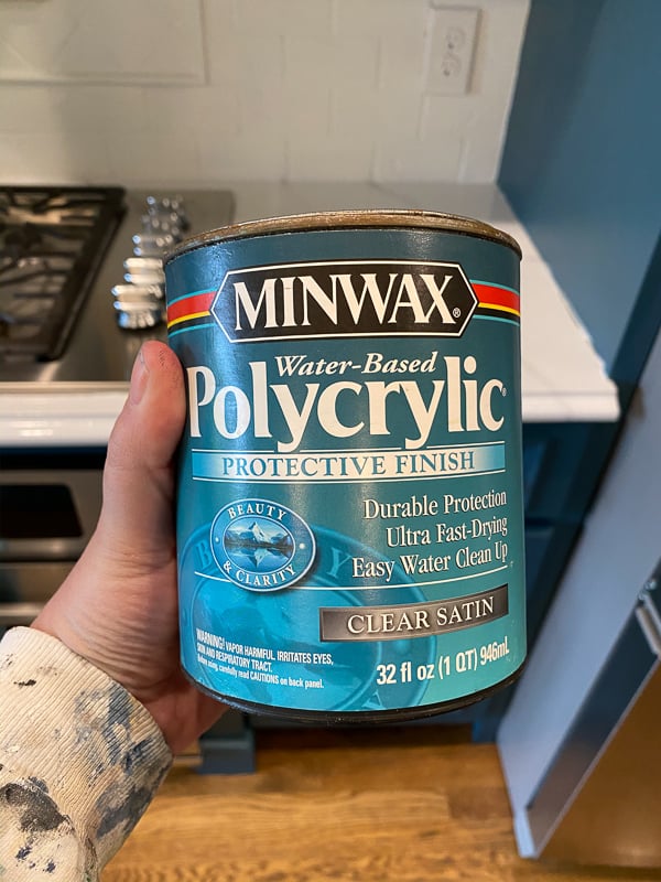 minwax polycrylic on kitchen countertops by Tasha Agruso of Gadgetronicx