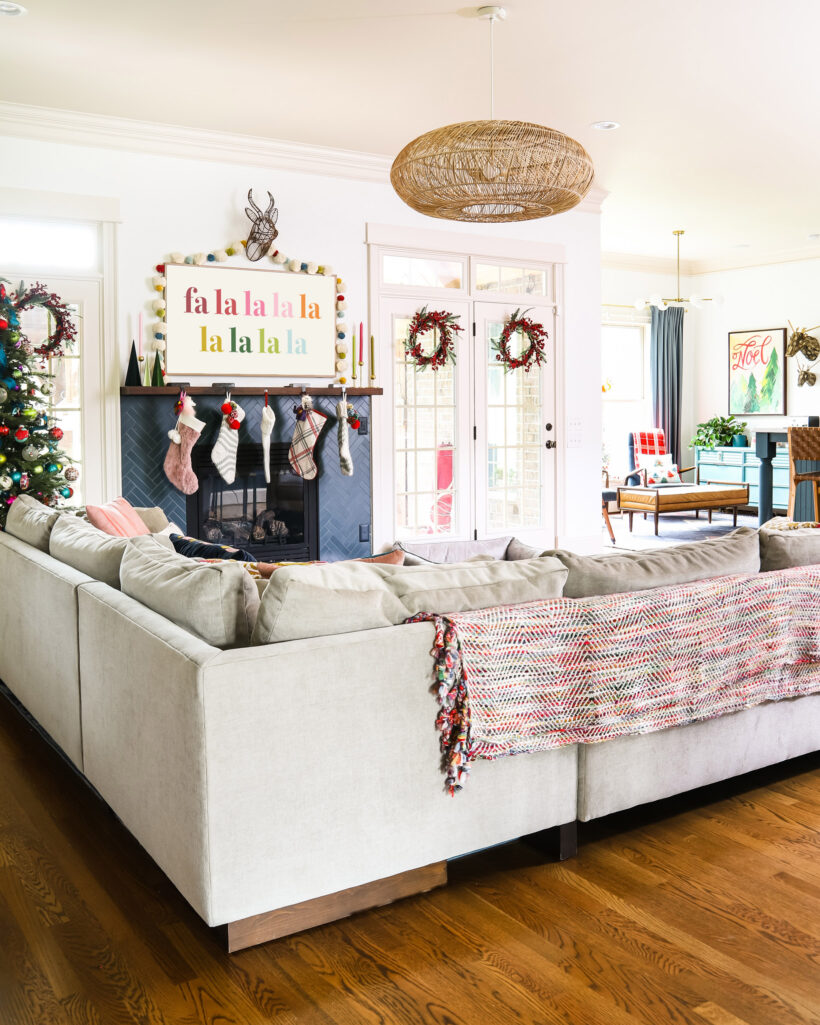 West Elm Harmony sectional sofa in family room of Tasha Agruso of Gadgetronicx