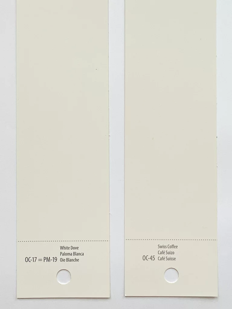 Benjamin Moore Swiss Coffee vs. White Dove