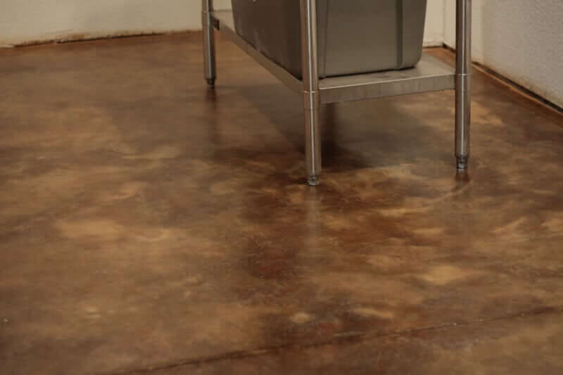 stained garage flooring