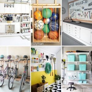 collage of images of organized garages