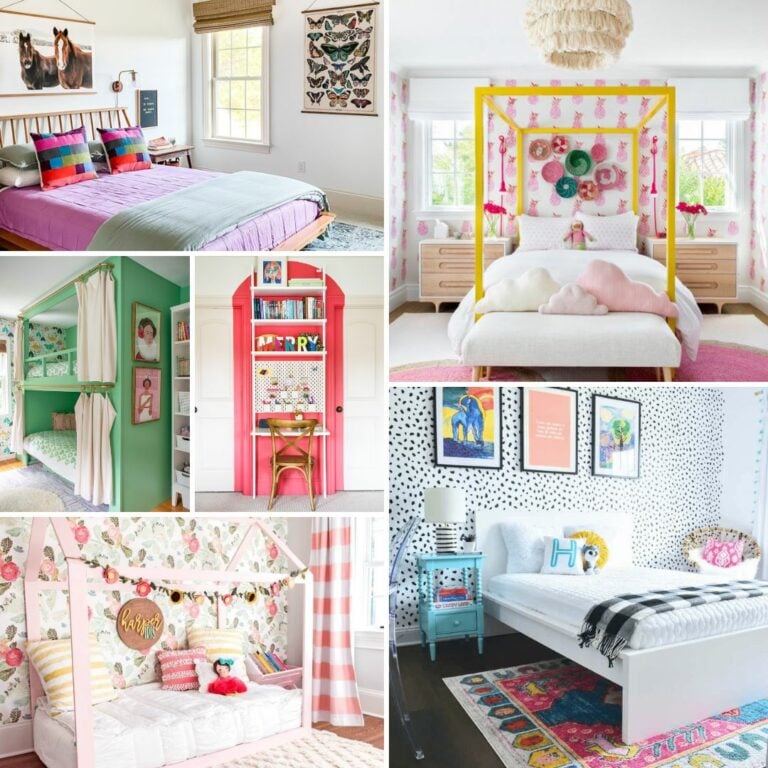 collage image of girls bedroom ideas