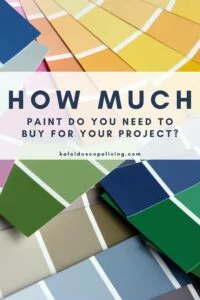 image of paint brushes and paint cans with text that reads "how much paint do you need to buy for your project?"