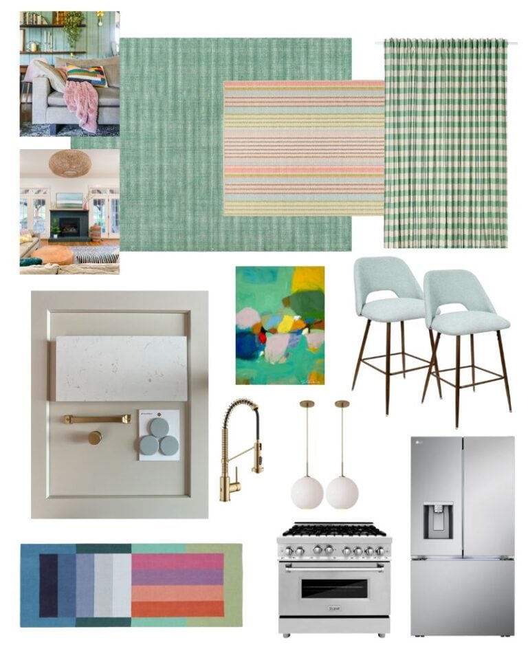 digital mood board for colorful kitchen design by Gadgetronicx